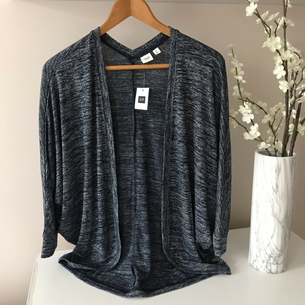 GAP Heather Blue Cocoon Shawl Cardigan Top